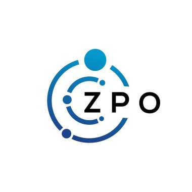 Beyaz arka planda ZPO harfli teknoloji logosu tasarımı. ZPO yaratıcı baş harfleri IT logosu konsepti. ZPO harf tasarımı.