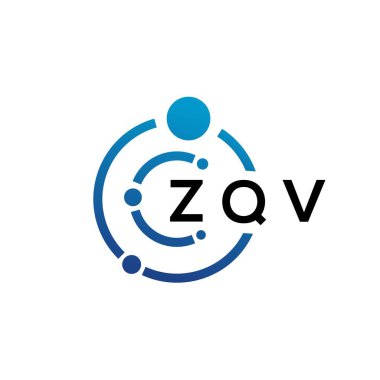 Beyaz arka planda ZQV harfli teknoloji logosu tasarımı. ZQV yaratıcı baş harfleri IT logosu konsepti. ZQV harf tasarımı.