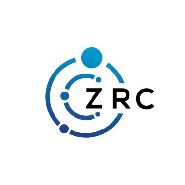 Beyaz arka planda ZRC harfli teknoloji logosu tasarımı. ZRC yaratıcı baş harfleri IT logosu konsepti. ZRC harf tasarımı.