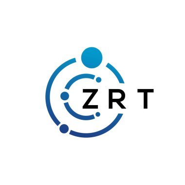 Beyaz arka planda ZRT harfli teknoloji logosu tasarımı. ZRT 'nin baş harfleri IT logosu konsepti. ZRT harf tasarımı.