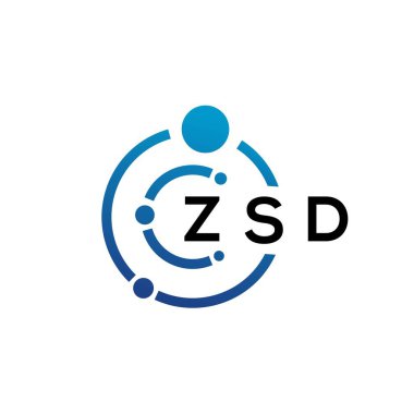 Beyaz arka planda ZSD harfli teknoloji logosu tasarımı. ZSD yaratıcı harflerin baş harfleri IT logosu konsepti. ZSD harf tasarımı.