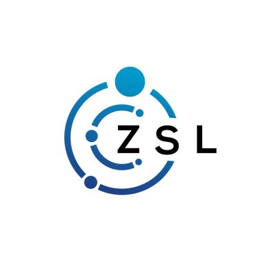 Beyaz arka planda ZSL harfli teknoloji logosu tasarımı. ZSL yaratıcı baş harfleri IT logosu konsepti. ZSL harf tasarımı.