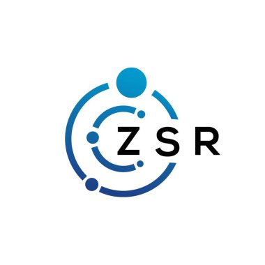 Beyaz arka planda ZSR harfli teknoloji logosu tasarımı. ZSR yaratıcı baş harfleri IT logosu konsepti. ZSR harf tasarımı.