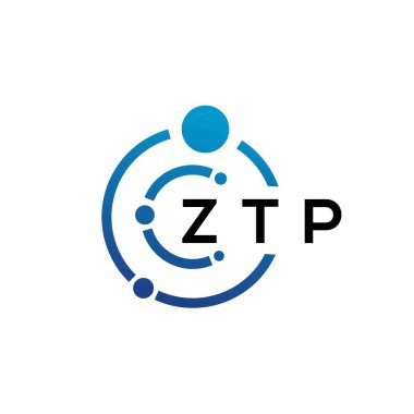 Beyaz arka planda ZTP harfli teknoloji logosu tasarımı. ZTP yaratıcı baş harfleri IT logosu konsepti. ZTP harf tasarımı.