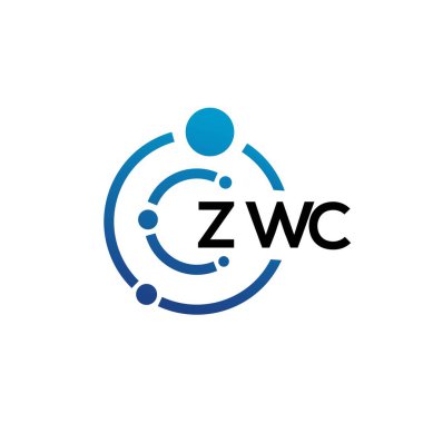 Beyaz arka planda ZWC harfli teknoloji logosu tasarımı. ZWC yaratıcı baş harfleri IT logosu konsepti. ZWC harf tasarımı.