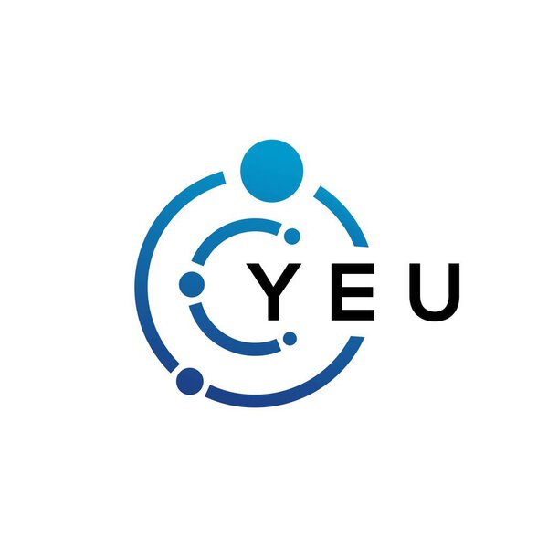 YEU letter technology logo design on white background. YEU creative initials letter IT logo concept. YEU letter design.