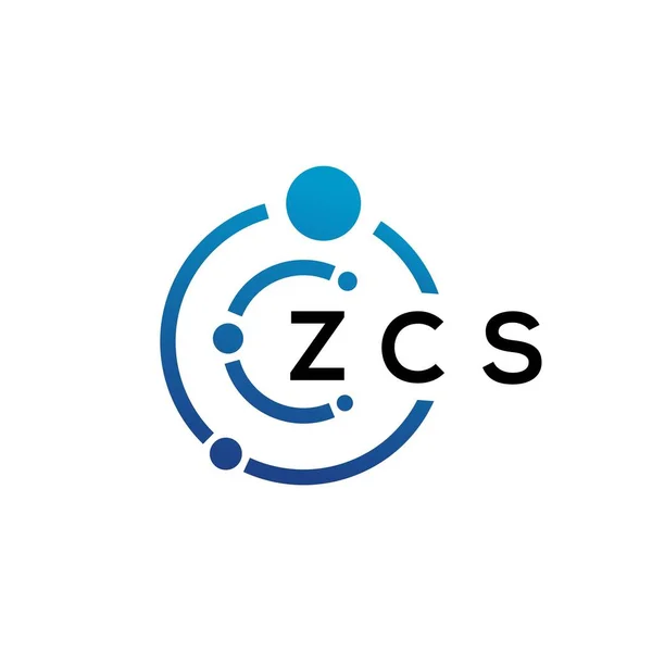 Технологічний Дизайн Логотипу Zcs Білому Тлі Творчі Ініціали Zcs Позначають — стоковий вектор
