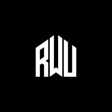 RWU harf logosu dizaynı siyah arka planda. RWU yaratıcı harflerin baş harfleri logo kavramı. RWU harf dizaynı. RWU harf logosu dizaynı. RWU yaratıcı harflerin baş harfleri logo kavramı. RWU harf tasarımı.