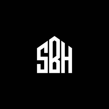 Siyah arka planda SBH harf logosu tasarımı. SBH yaratıcı harflerin baş harfleri logo konsepti. SBH harf tasarımı.