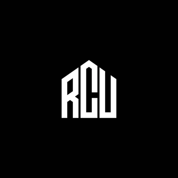 Rcu Lettre Logo Design Sur Fond Noir Rcu Initiales Créatives — Image vectorielle