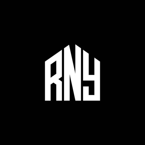 Diseño Del Logotipo Letra Rny Sobre Fondo Negro Rny Iniciales — Archivo Imágenes Vectoriales