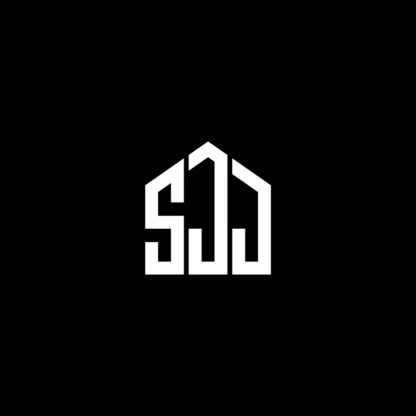 Sjj Дизайн Логотипу Чорному Тлі Творчі Ініціали Sjj Мають Поняття — стоковий вектор