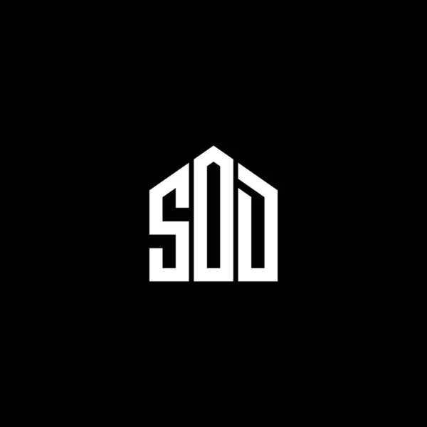 Дизайн Логотипу Літери Sod Чорному Тлі Творчі Ініціали Sod Концепція — стоковий вектор