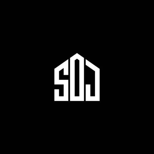 Soj Lettre Logo Design Sur Fond Noir Soj Initiales Créatives — Image vectorielle