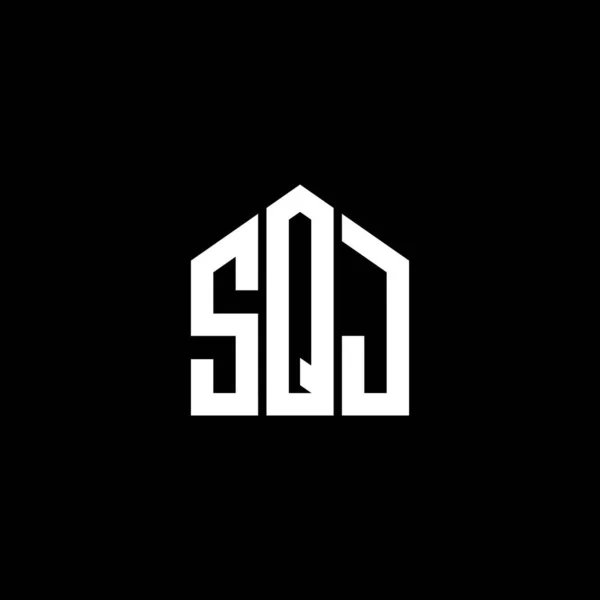 Sqj Lettre Logo Design Sur Fond Noir Sqj Initiales Créatives — Image vectorielle