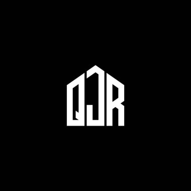 QJR harfi logo tasarımı siyah arkaplan üzerine. QJR yaratıcı harflerin baş harfleri logo kavramı. QJR harf tasarımı.
