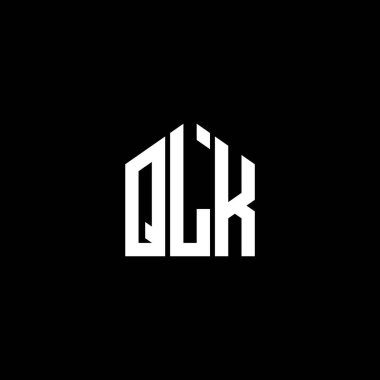 QLK harf logo tasarımı siyah arkaplan üzerine. QLK yaratıcı harflerin baş harfleri logo kavramı. QLK harf tasarımı.