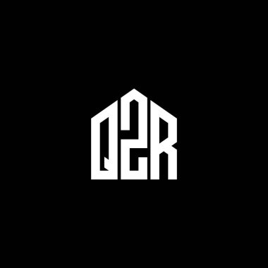 Siyah arkaplanda QZR harf logosu tasarımı. QZR yaratıcı harflerin baş harfleri logo kavramı. QZR harf tasarımı.