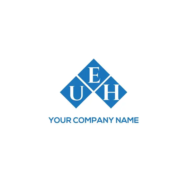 Ueh Brev Logotyp Design Svart Bakgrund Ueh Kreativa Initialer Brev — Stock vektor