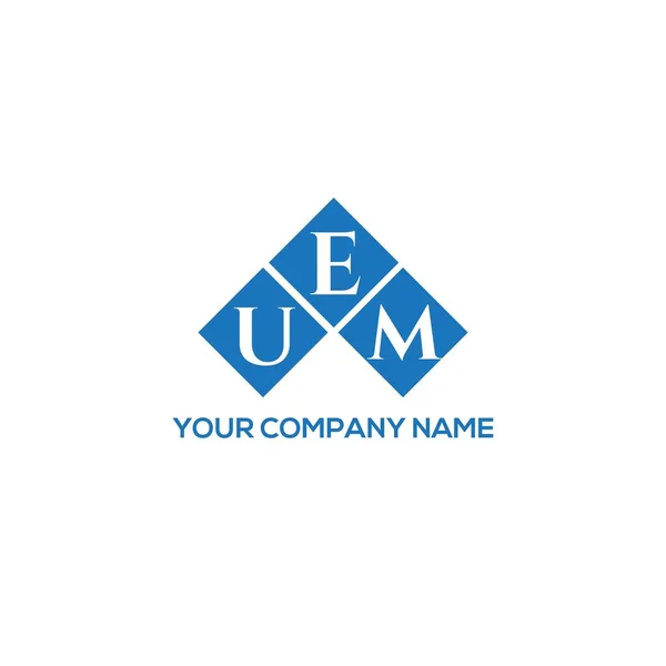Uem Design Logotipo Carta Fundo Preto Uem Iniciais Criativas Conceito — Vetor de Stock