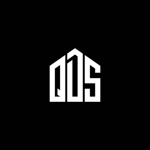 Design Del Logo Della Lettera Qds Sfondo Nero Qds Creativo — Vettoriale Stock