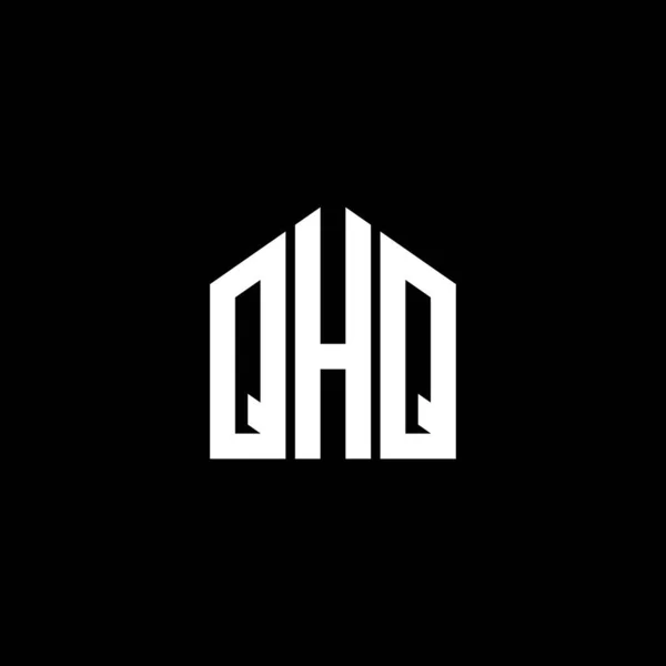 Qhq Harfi Logo Tasarımı Siyah Arkaplan Üzerine Qhq Yaratıcı Harflerin — Stok Vektör