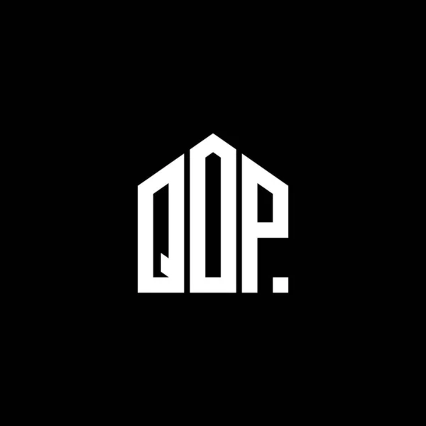 Qop Lettre Logo Design Sur Fond Noir Qop Initiales Créatives — Image vectorielle