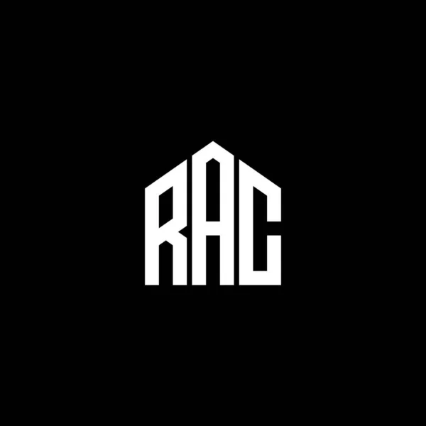 Design Logotipo Carta Rac Fundo Preto Rac Iniciais Criativas Conceito — Vetor de Stock