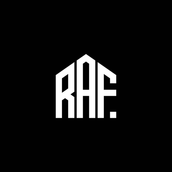 Raf Logo Ontwerp Zwarte Achtergrond Raf Creatieve Initialen Letter Logo — Stockvector