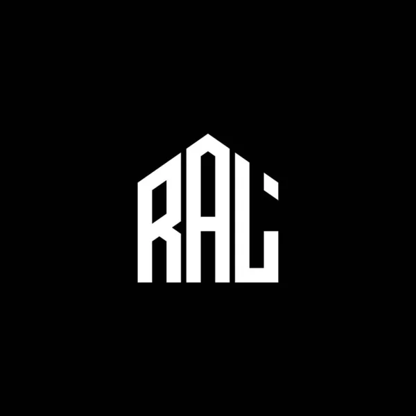 Ral Design Logotipo Carta Fundo Preto Ral Iniciais Criativas Conceito — Vetor de Stock