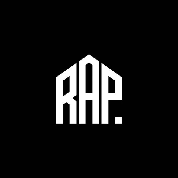 Дизайн Логотипа Rap Черном Фоне Творческие Инициалы Rap Буквенно Логотипная — стоковый вектор