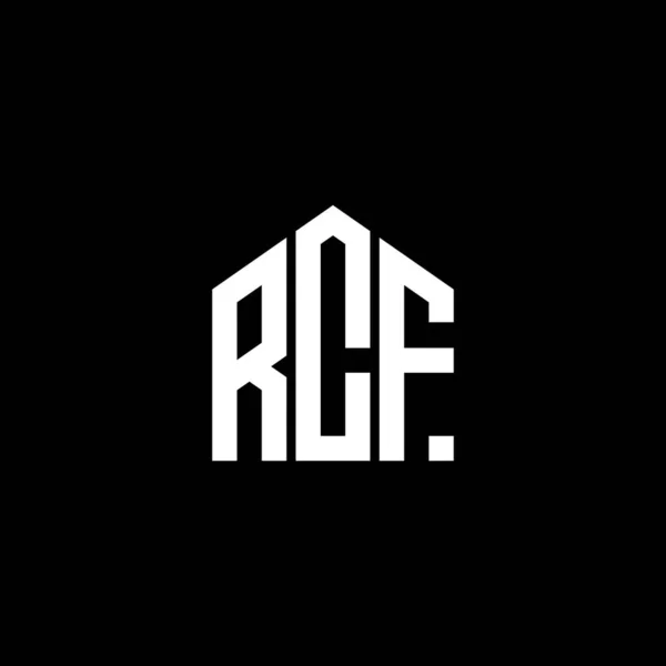 Siyah Arka Planda Rcf Harf Logosu Tasarımı Rcf Yaratıcı Harflerin — Stok Vektör