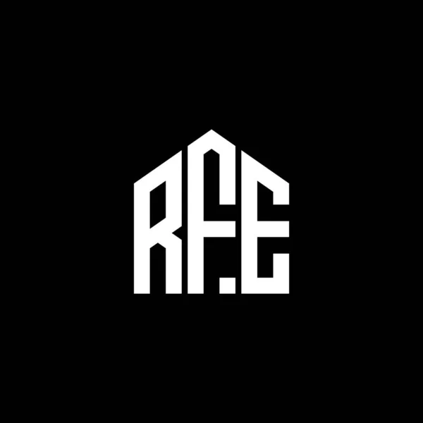 Σχεδιασμός Λογότυπου Γραμμάτων Rfe Μαύρο Φόντο Δημιουργικά Αρχικά Rfe Έννοια — Διανυσματικό Αρχείο