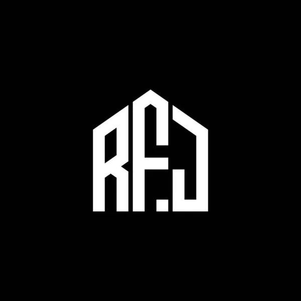 Rfj Brev Logotyp Design Svart Bakgrund Rfj Kreativa Initialer Brev — Stock vektor