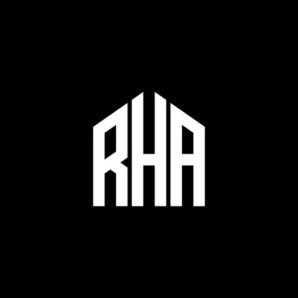 Logo Lettre Rha Design Sur Fond Noir Rha Initiales Créatives — Image vectorielle