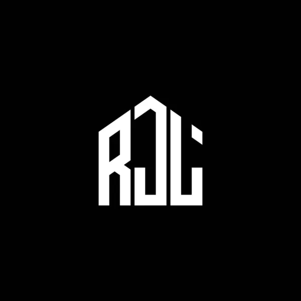 Logo Lettera Rjl Disegno Sfondo Nero Logo Creativo Rjl Sigle — Vettoriale Stock