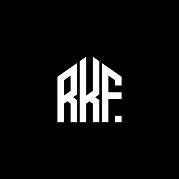 Rkf 디자인검은 Rkf 크리에이티브 이니셜 Rkf Rkf 디자인 Black Background — 스톡 벡터