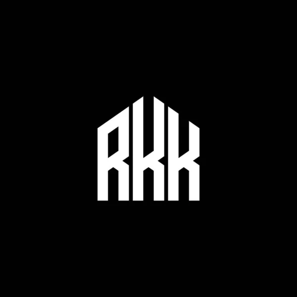 Siyah Arkaplanda Rkk Harf Logosu Tasarımı Rkk Yaratıcı Harflerin Baş — Stok Vektör