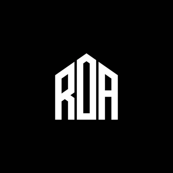 Roa Bokstav Logotyp Design Svart Bakgrund Roa Kreativa Initialer Brev — Stock vektor