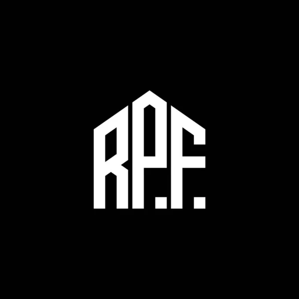 Rpf Letter Logo Ontwerp Black Achtergrond Rpf Creatieve Initialen Letter — Stockvector