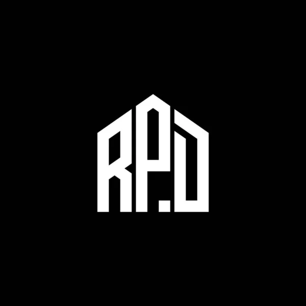 Σχεδιασμός Λογότυπου Γράμματος Rpd Μαύρο Φόντο Δημιουργικά Αρχικά Rpd Έννοια — Διανυσματικό Αρχείο