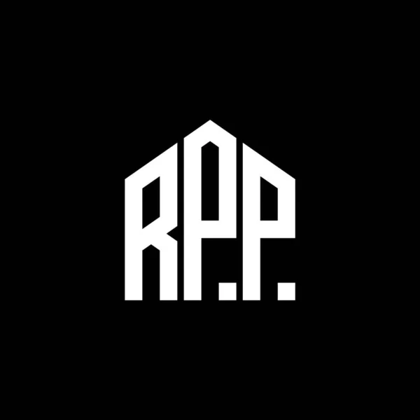 Rpp Lettre Logo Design Sur Fond Noir Rpp Initiales Créatives — Image vectorielle