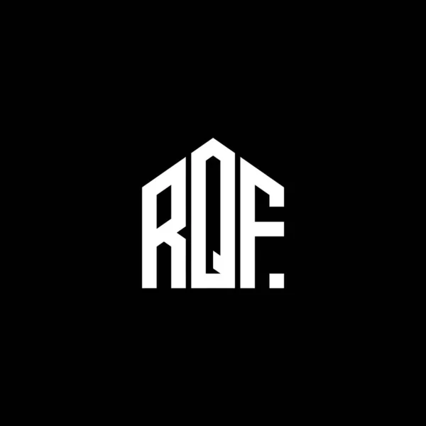 Black Arka Planında Rqf Harfi Logo Tasarımı Rqf Yaratıcı Harflerin — Stok Vektör