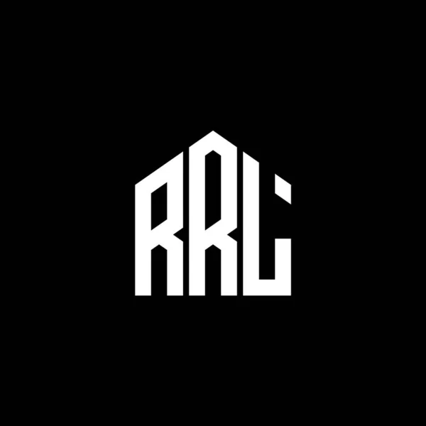 Logo Lettera Rrl Disegno Sfondo Nero Logo Creativo Rrl Sigle — Vettoriale Stock
