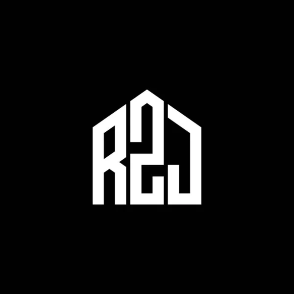 Logo Lettera Rzj Disegno Sfondo Nero Logo Creativo Rzj Sigle — Vettoriale Stock