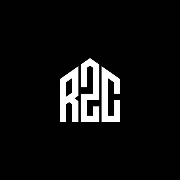 Logo Lettera Rzc Sfondo Nero Logo Creativo Con Lettere Iniziali — Vettoriale Stock