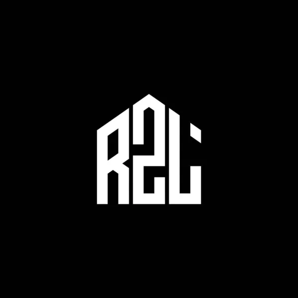 Logo Lettera Rzl Sfondo Nero Logo Creativo Rzl Sigle Lettera — Vettoriale Stock
