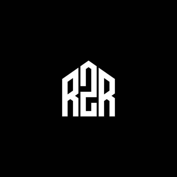 Logo Lettera Rzr Sfondo Nero Logo Creativo Rzr Sigle Lettera — Vettoriale Stock