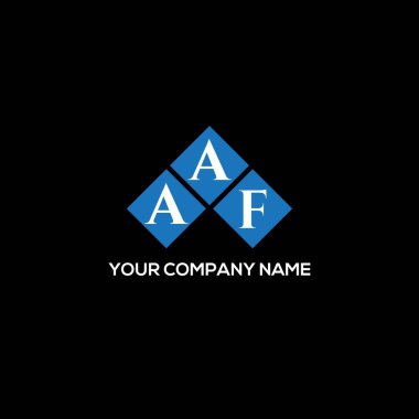 Siyah arka planda AAF harf logosu tasarımı. AAF yaratıcı harflerin baş harfleri logo kavramı. AAF harf tasarımı.