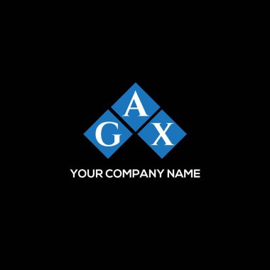 Siyah arka planda GAX harfli logo tasarımı. GAX yaratıcı harf logosu konsepti. GAX harf tasarımı.